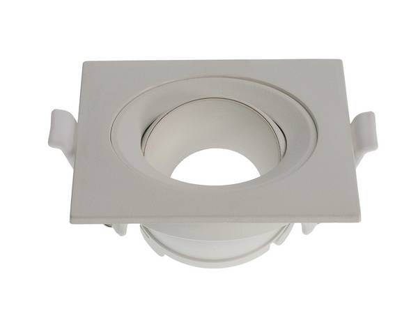 VITO Riko-SR - Vierkante Verstelbare Inbouwspot GU10 fitting - 75mm  - Wit - Plafondspot met draaibare lamp