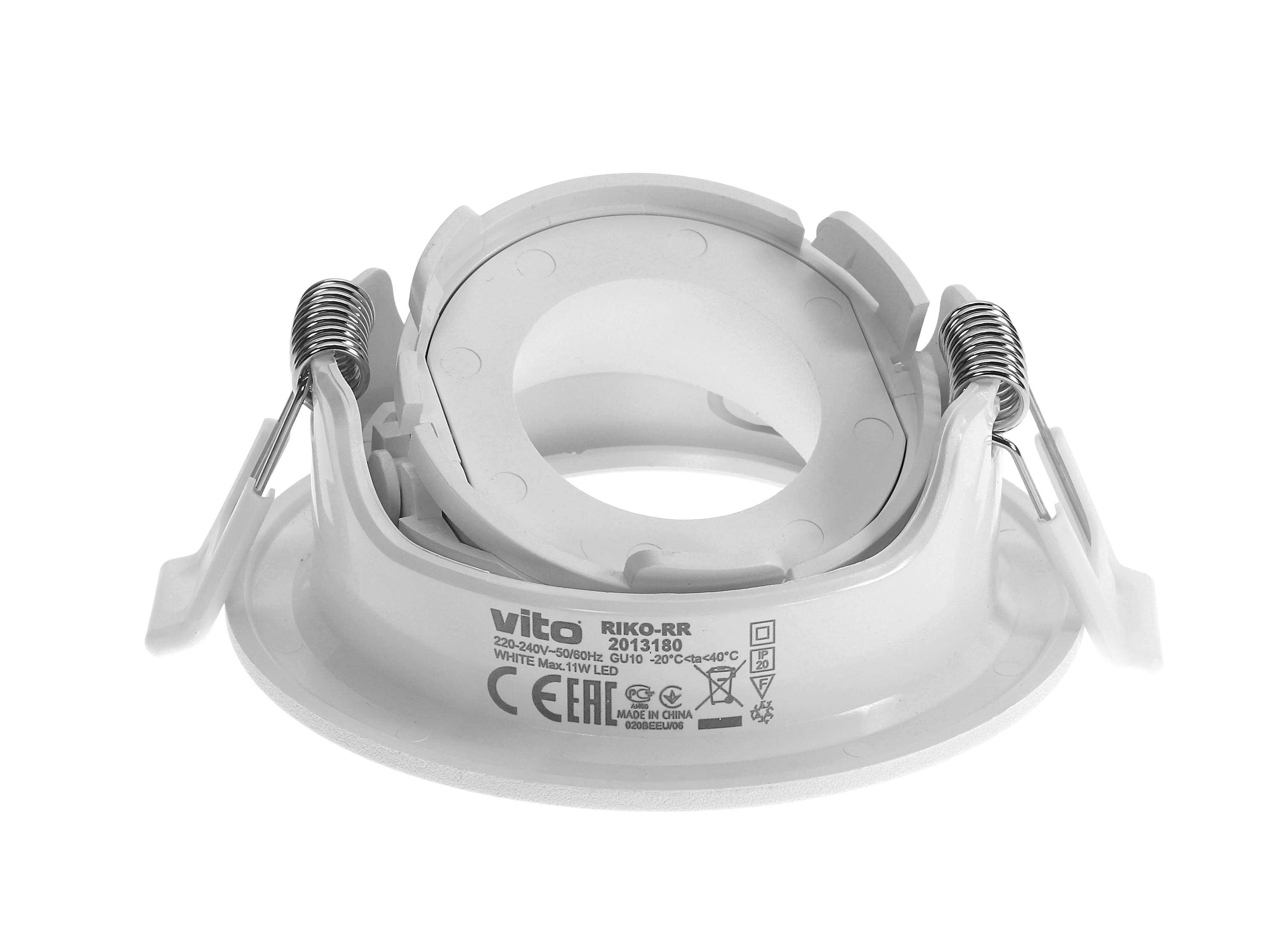 VITO Riko-RR - Ronde Verstelbare Inbouwspot GU10 fitting - 75mm - Wit - Draaibare spot voor Plafondmontage-1