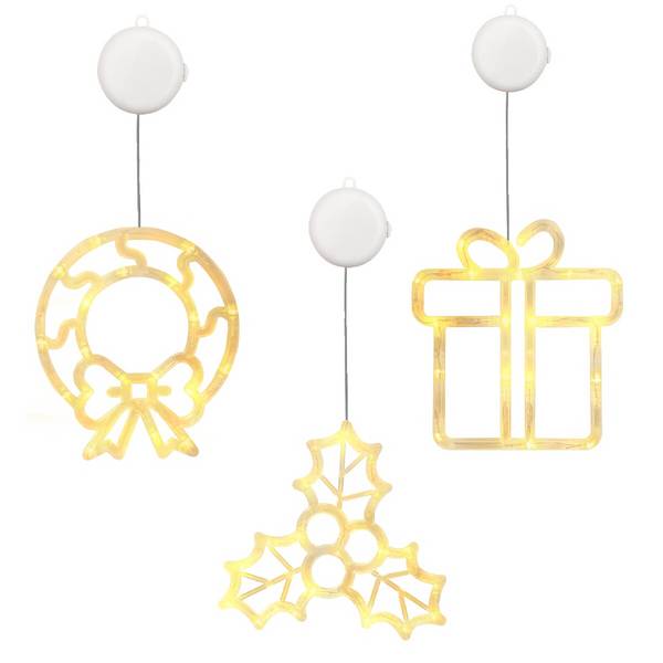 Kerstverlichting Raam Kerstcadeau + Mistletoe + Kerstkrans - ø18cm - Inclusief Batterijen - Kerstversiering met Zuignap