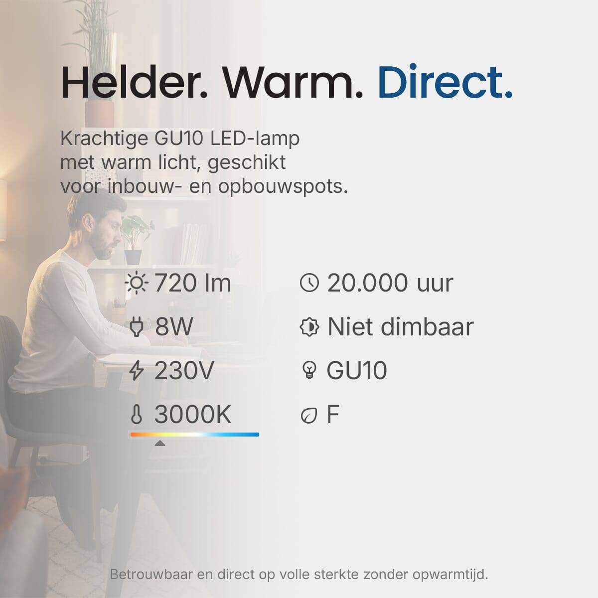 Bemko LED Spot PAR16 GU10 Mat - 8W 507lm 3000K - Warmwit - Vervangt 70W - 10 stuks-3