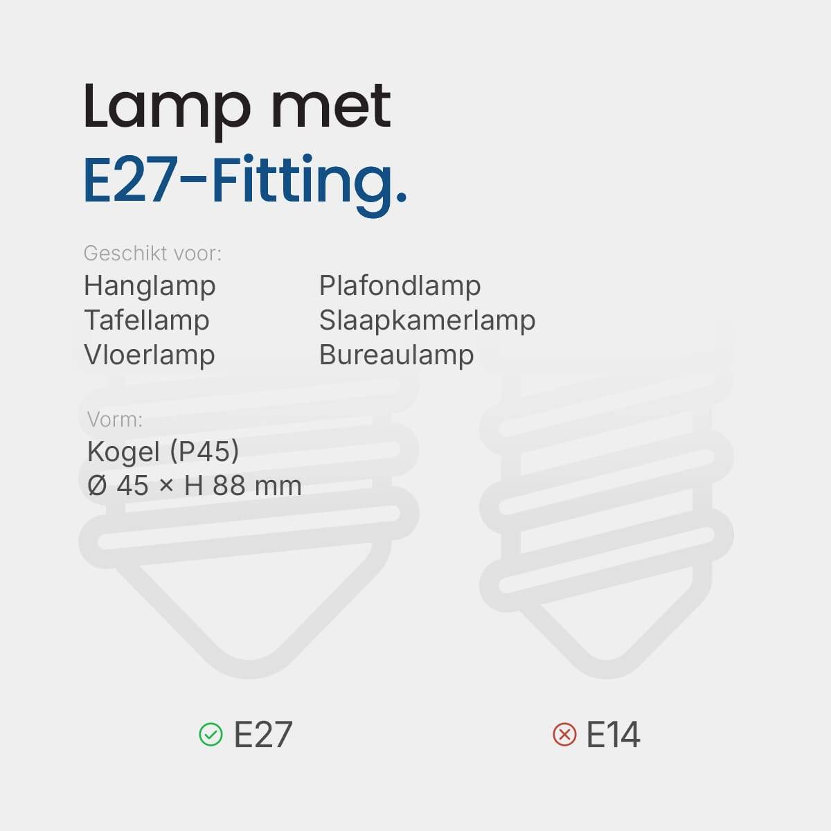 Bemko LED Kogellamp P45 E27 Mat - 7.5W 1000lm 3000K - Warmwit - Vervangt 75W-3