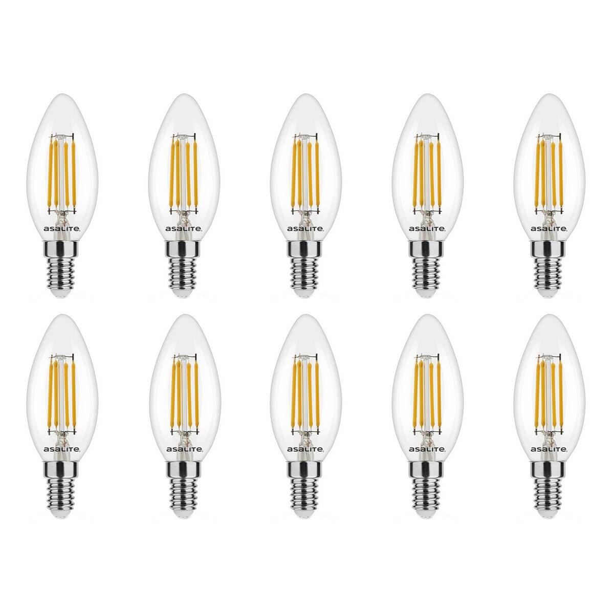 Asalite LED Kaarslamp C35 E14 Helder - 4W 400lm 4000K - Neutraalwit - Vervangt 35W - 10 stuks-0