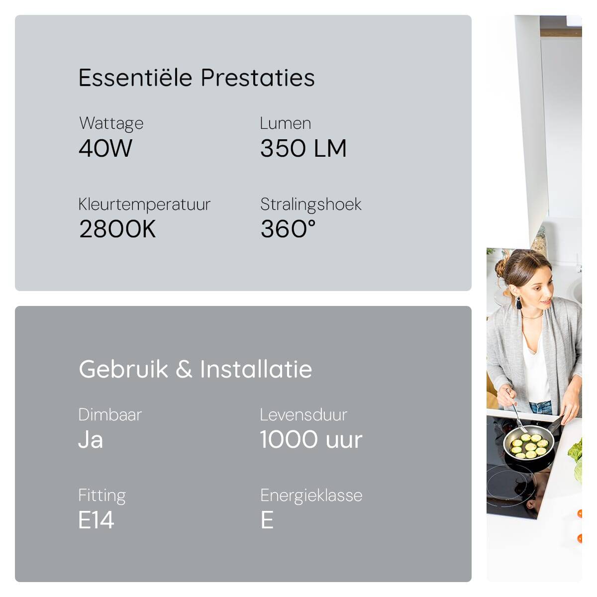 Asalite Gloeilamp T25 E14 Helder - 40W 320lm 2800K - Warmwit Dimbaar - 10 stuks-2