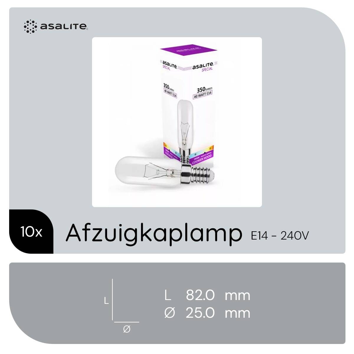Asalite Gloeilamp T25 E14 Helder - 40W 320lm 2800K - Warmwit Dimbaar - 10 stuks-4