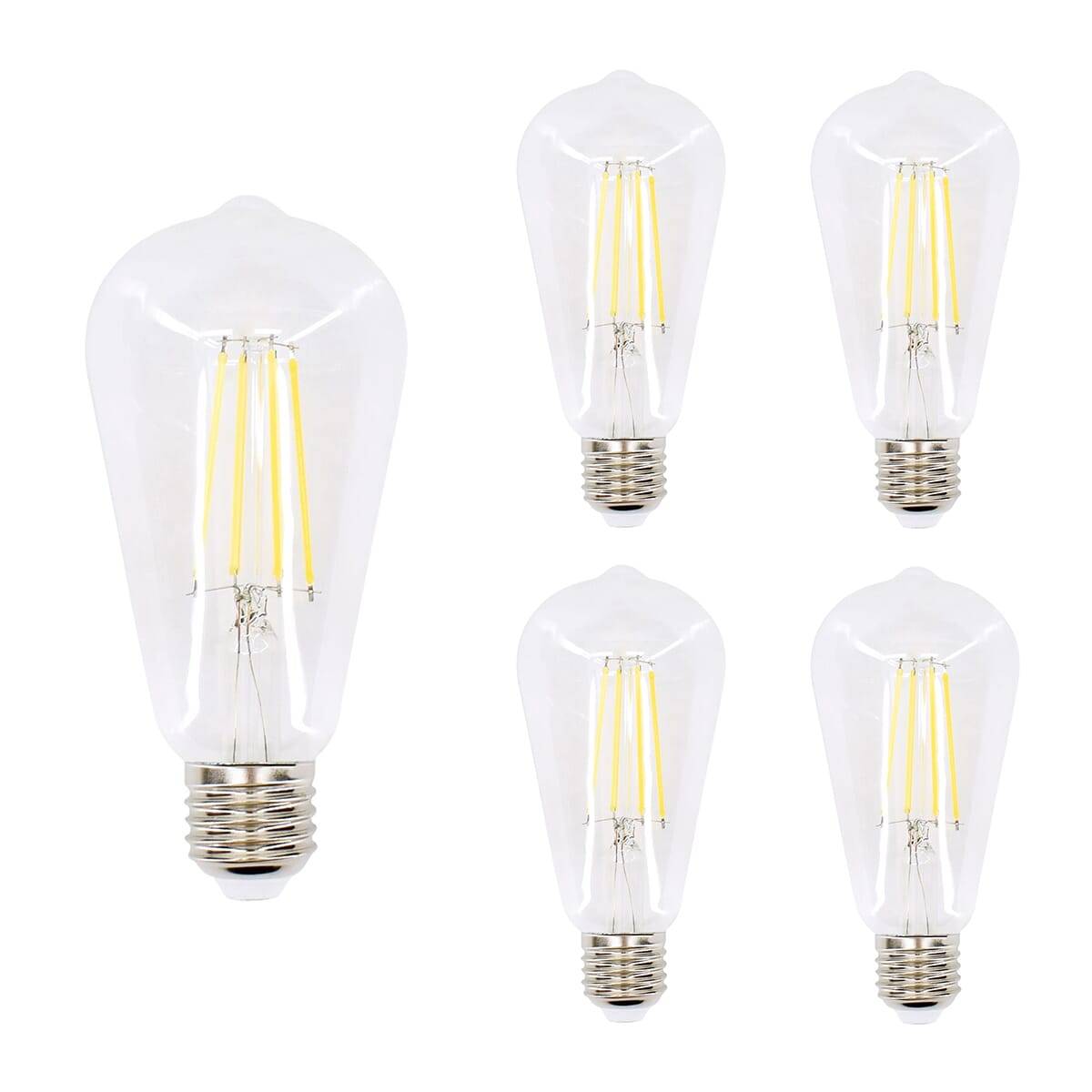 Bemko LED Filamentlamp Edison ST64 E27 Helder - 7W 2700K - Extra Warmwit - Vervangt 53W - 5 stuks-0