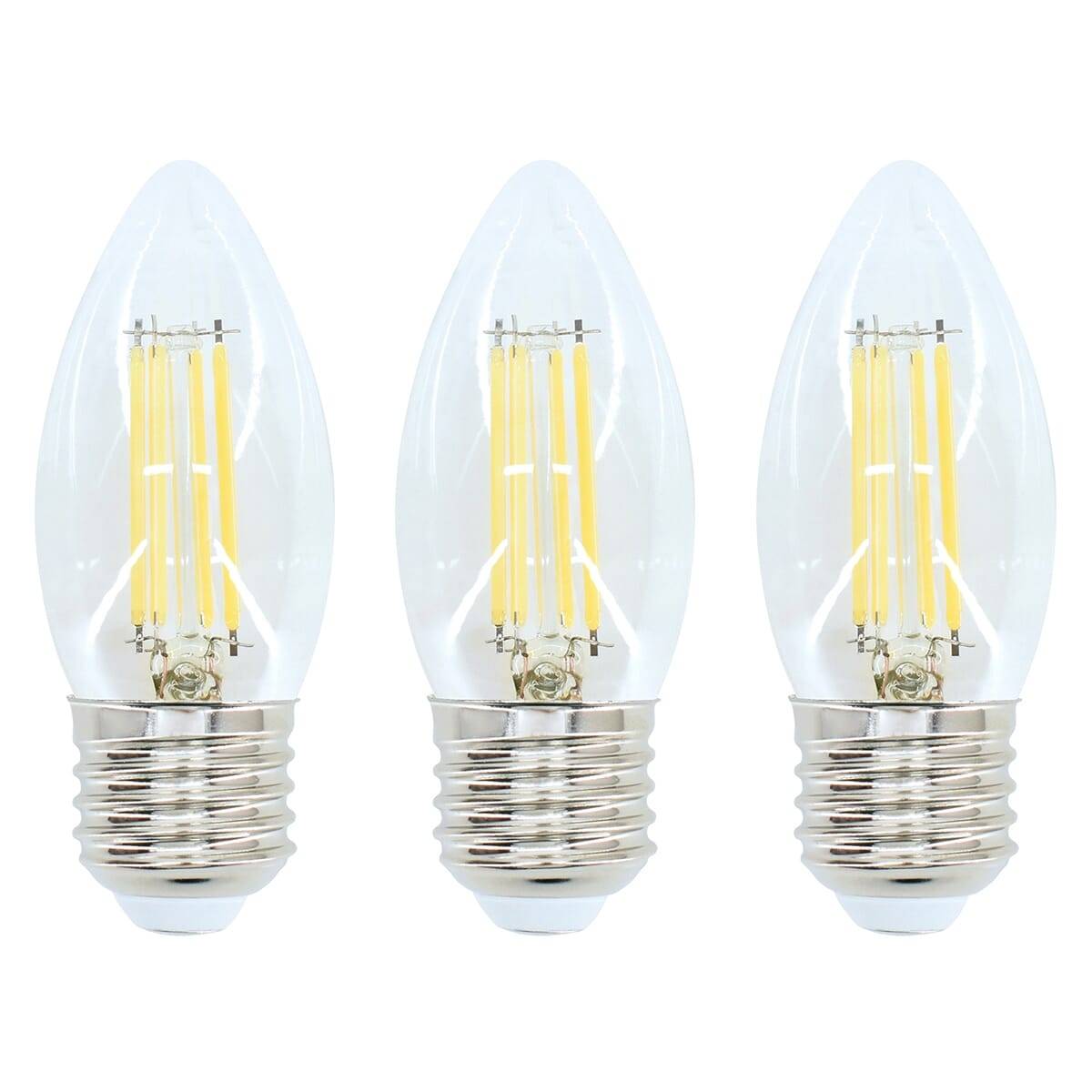 Bemko LED Kaarslamp C35 E27 Helder - 6W 950lm 4000K - Neutraalwit - Vervangt 60W - 3 stuks-0