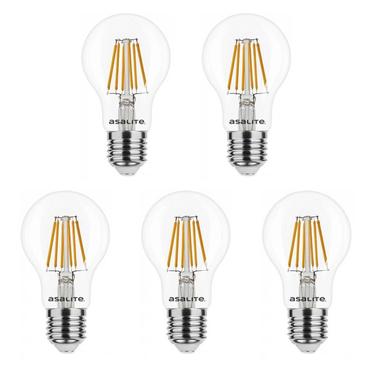 Asalite LED Peerlamp A60 E27 Helder - 6W 660lm 2700K - Warmwit - Vervangt 50W - 5 stuks-0