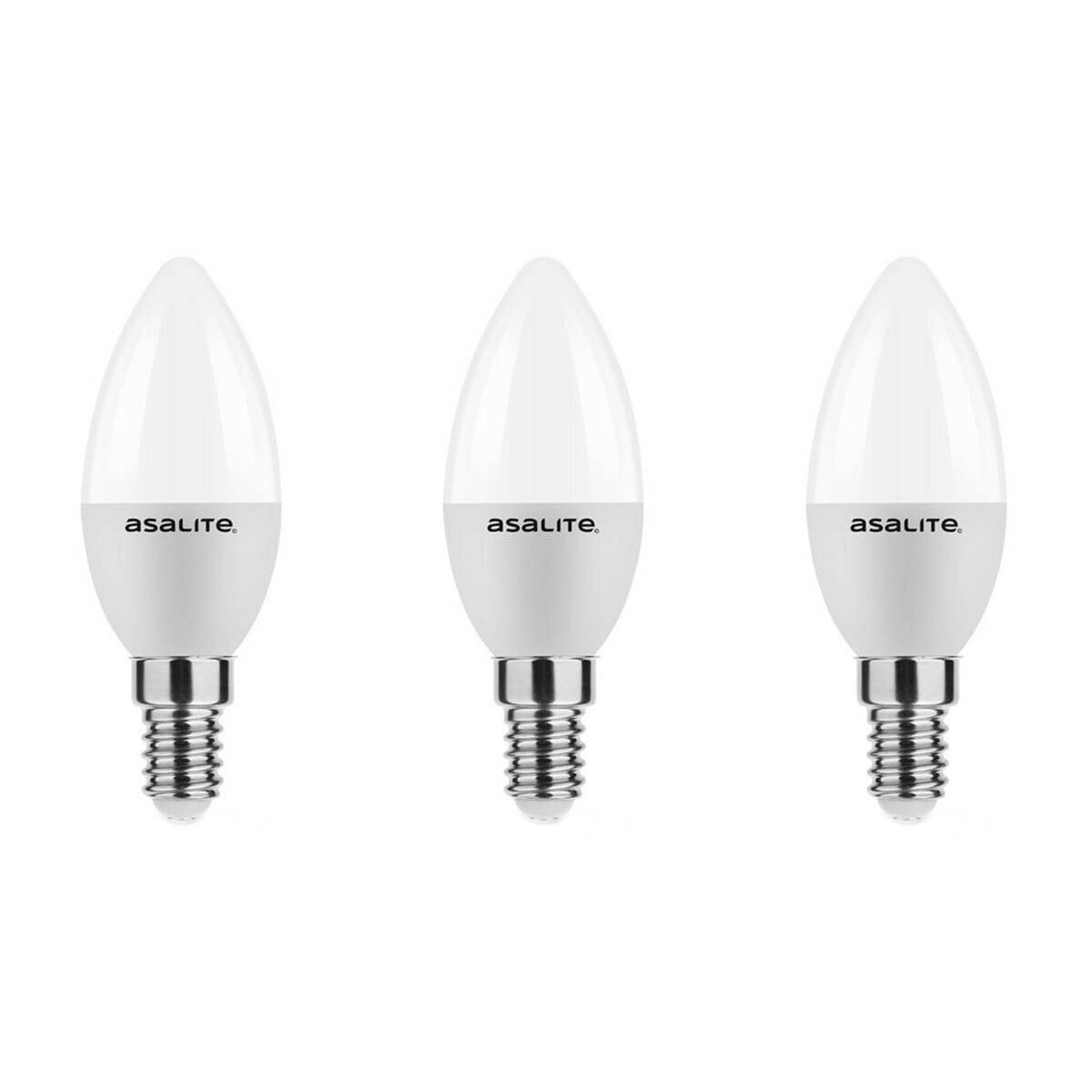 Asalite LED Kaarslamp C35 E14 Mat - 6W 510lm 4000K - Neutraalwit - Vervangt 42W - 3 stuks-0
