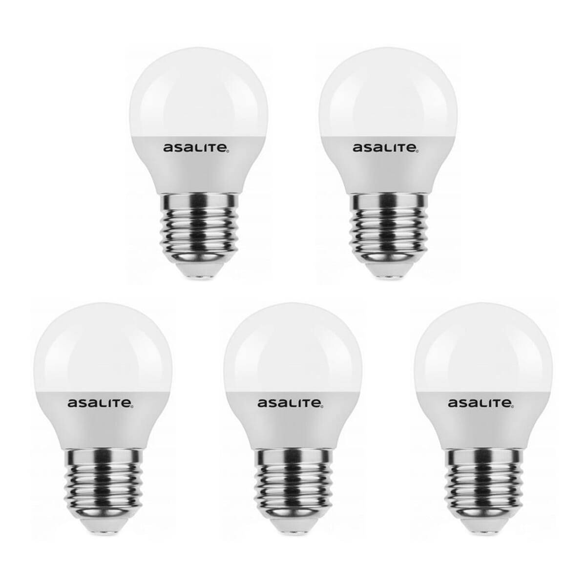 Asalite LED Kogellamp P45 E27 Mat - 6W 510lm 4000K - Neutraalwit - Vervangt 40W - 5 stuks-0
