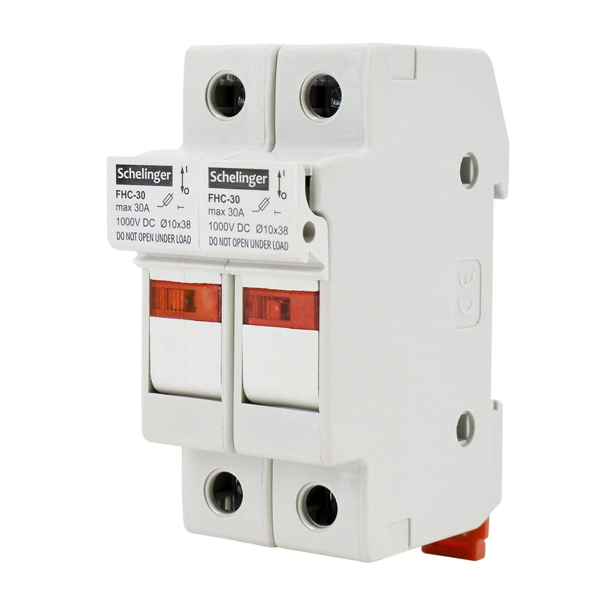 Schelinger Zekeringhouder 2-polig ø10×38mm - 1000V DC - Max. 32A - DIN-0