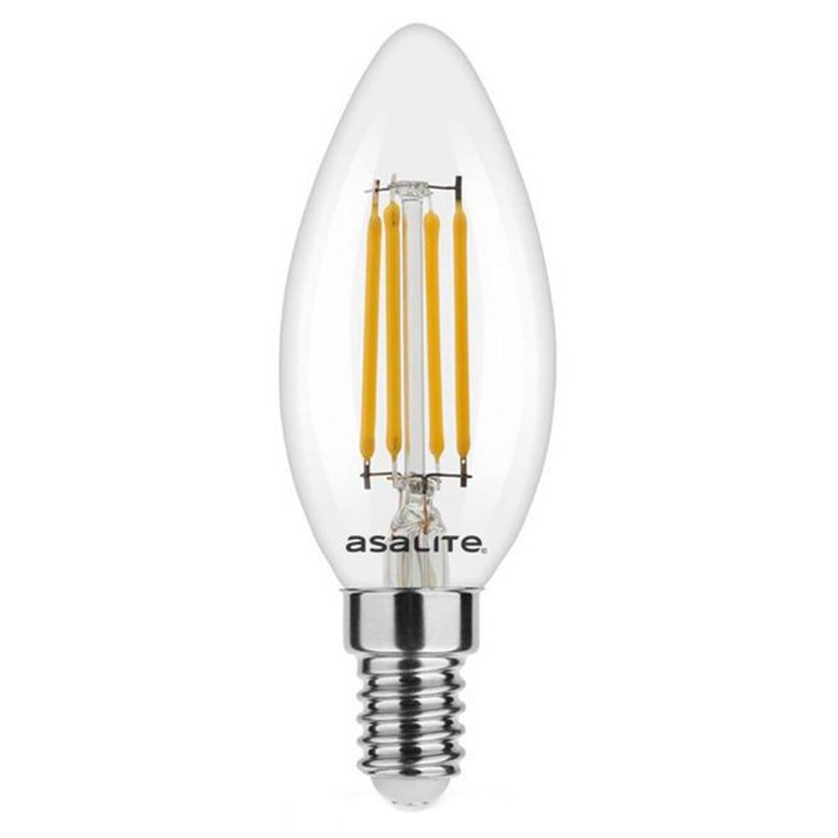 Asalite LED Kaarslamp C35 E14 Helder - 4W 400lm 2700K - Warmwit - Vervangt 35W-0