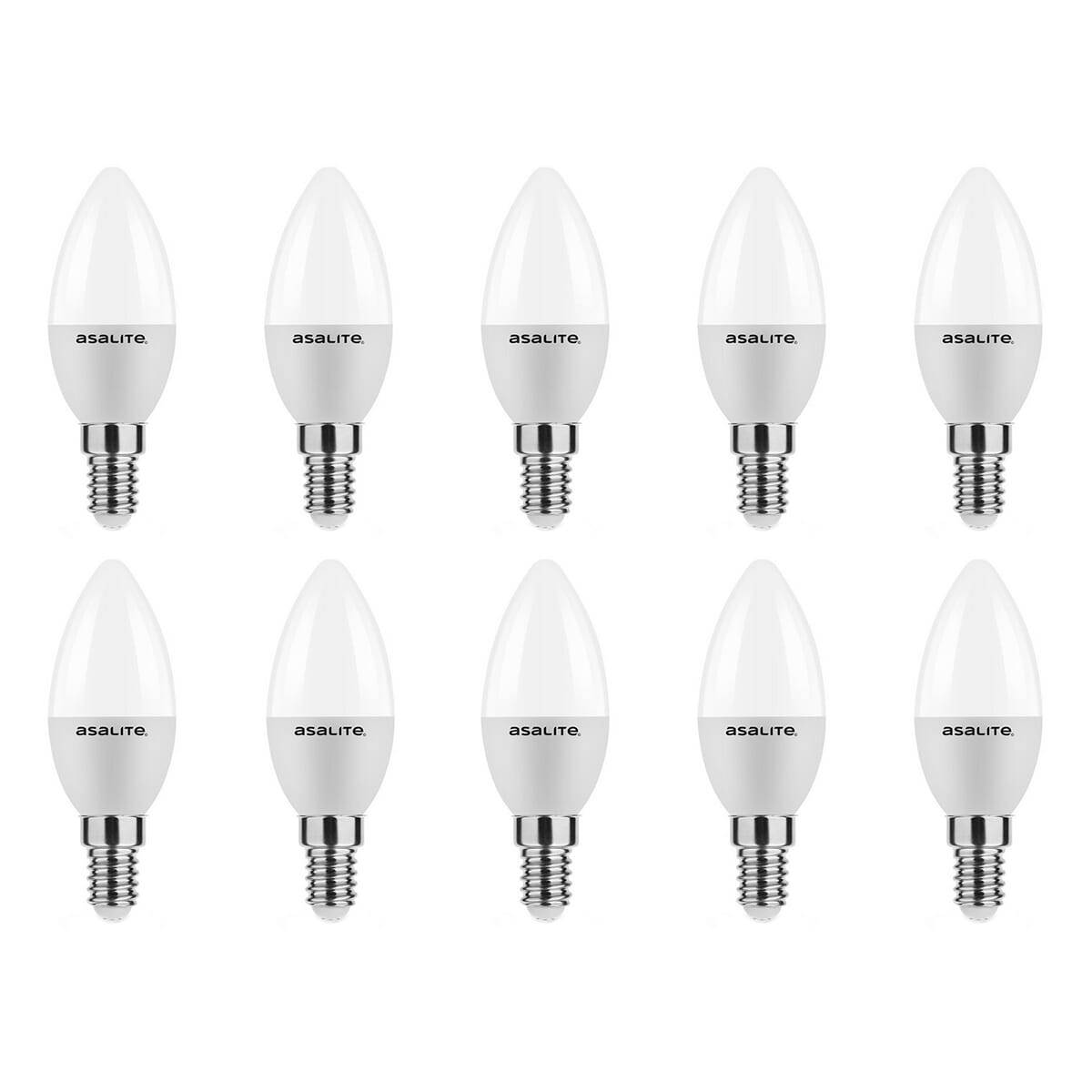 Asalite LED Kaarslamp C35 E14 Mat - 6W 510lm 6500K - Koudwit - Vervangt 42W - 10 stuks-0