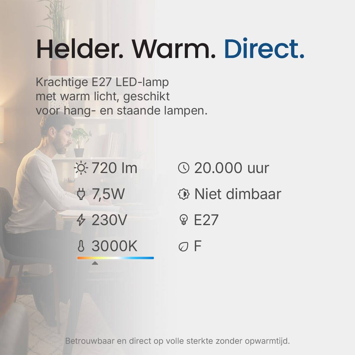 Bemko LED Kogellamp P45 E27 Mat - 7.5W 1000lm 3000K - Warmwit - Vervangt 75W-4