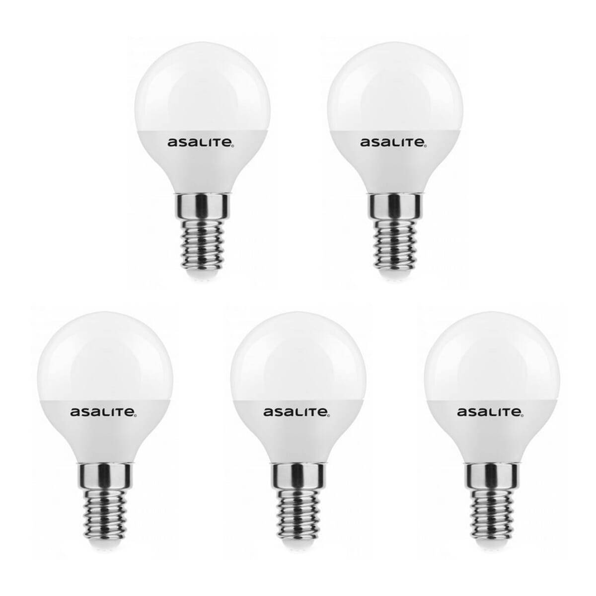 Asalite LED Kogellamp P45 E14 Mat - 6W 510lm 3000K - Warmwit - Vervangt 40W - 5 stuks-0