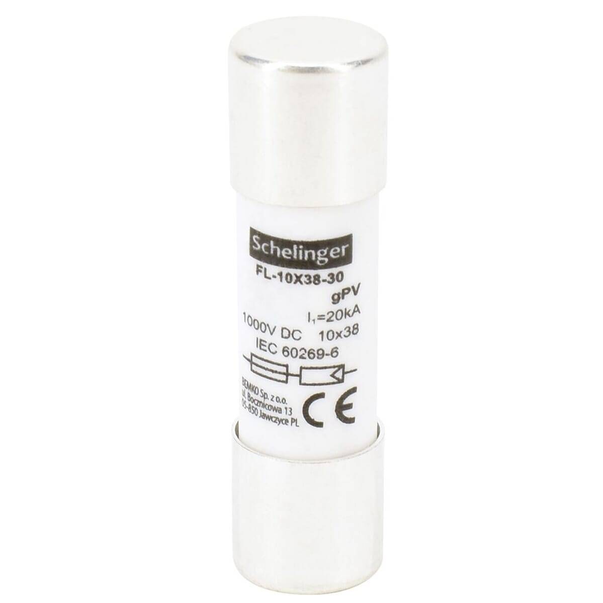 Schelinger Buiszekering ø10×38mm - 1000V DC - 16A - gPV - Voor Zonnepaneel & PV-installaties-0