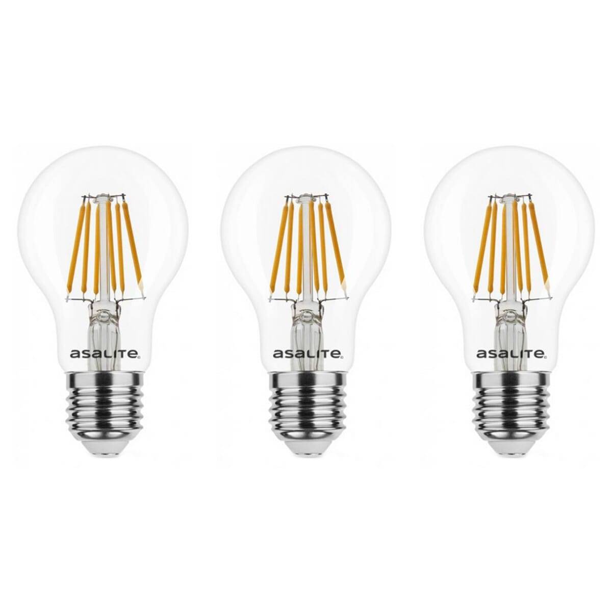 Asalite LED Peerlamp A60 E27 Helder - 6W 660lm 2700K - Warmwit - Vervangt 50W - 3 stuks-0