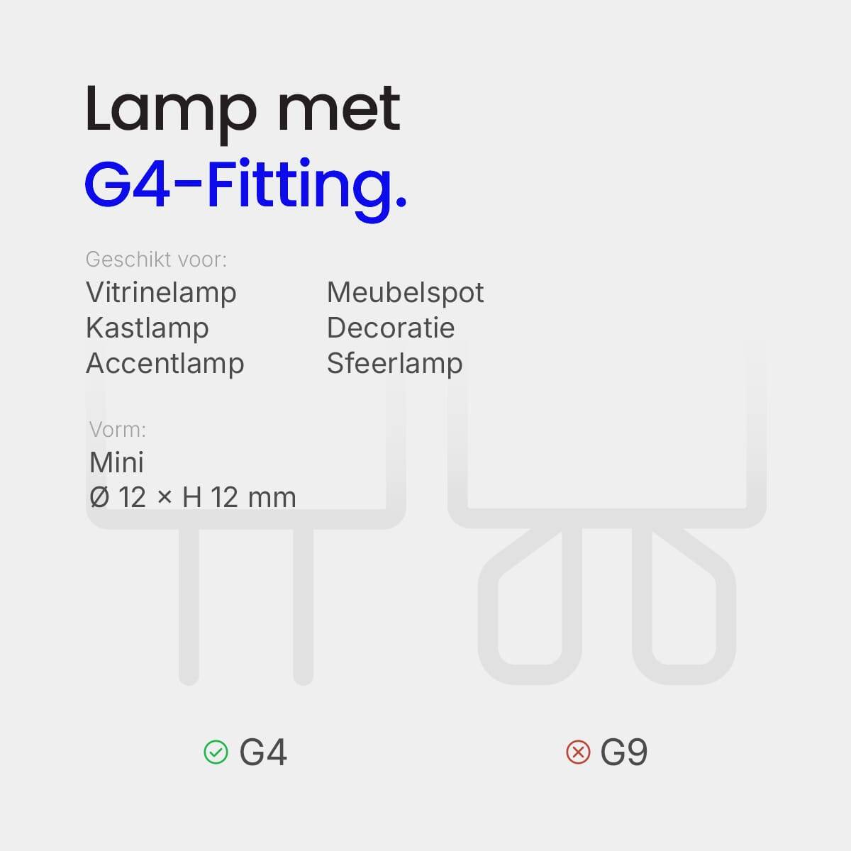 Asalite LED Insteeklamp G4 Mat - 1.5W 110lm 4000K - Neutraalwit - Vervangt 13W - 12V-4
