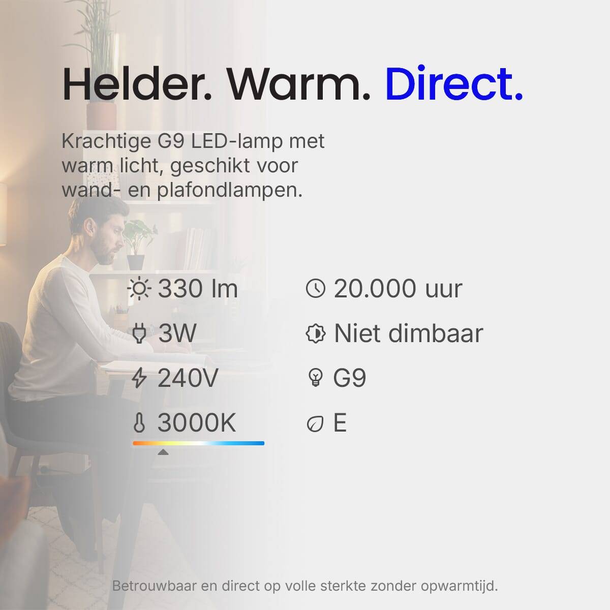 Asalite LED Insteeklamp G9 Helder - 3W 360lm 3000K - Warmwit - Vervangt 32W - 3 stuks-4