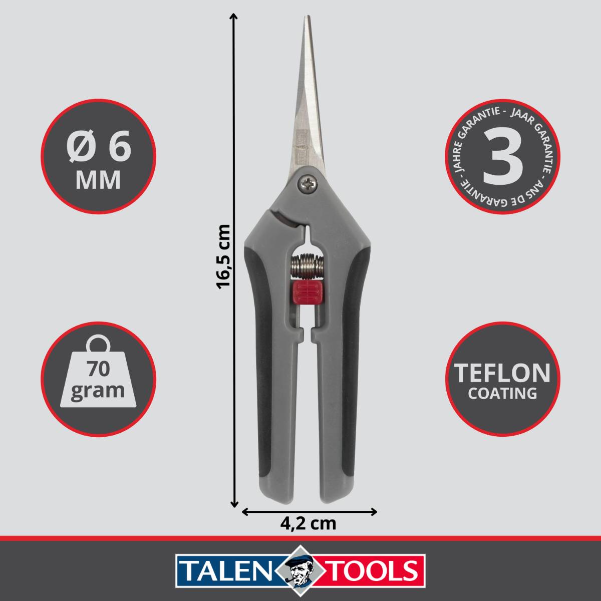 Talen Tools - Bloemenschaar - Premium - 16,5 cm-1