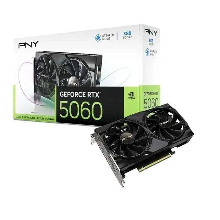 PNY - Grafische kaart - GEFORCE RTX 5060 - 8 GB - Dubbele ventilator - DLSS 4-0