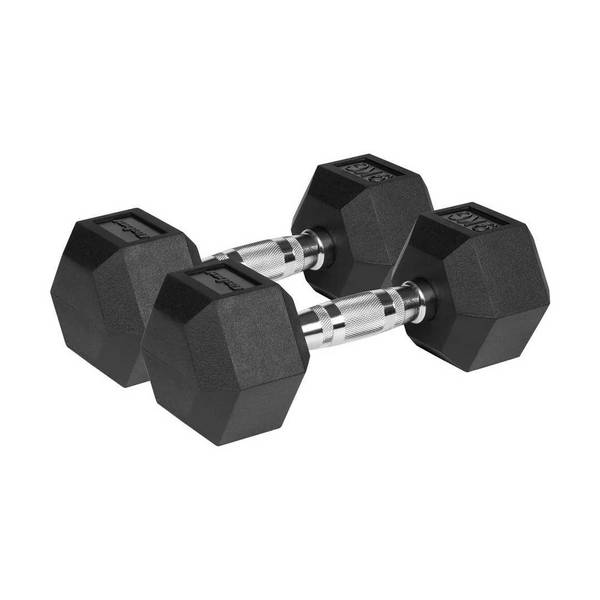 REL REBEL ACTIVE Rubbergecoate gietijzeren dumbbells 2x9 kg