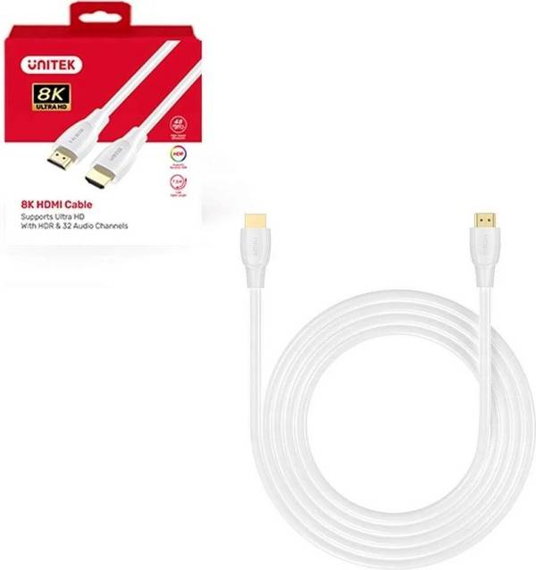 UTK UNITEK HDMI 2.1 8K HDR-kabel, wit, 5 m