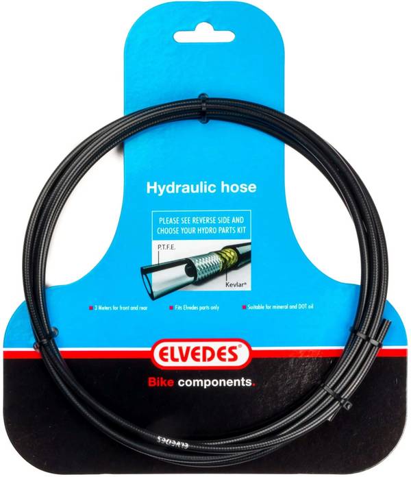 Hydraulische leiding Elvedes met PTFE voering en kevlar protectie - zwart (3 meter op kaart)