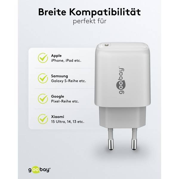 Goobay USB lader | USB-C PD | GaN | 25W | wit-4