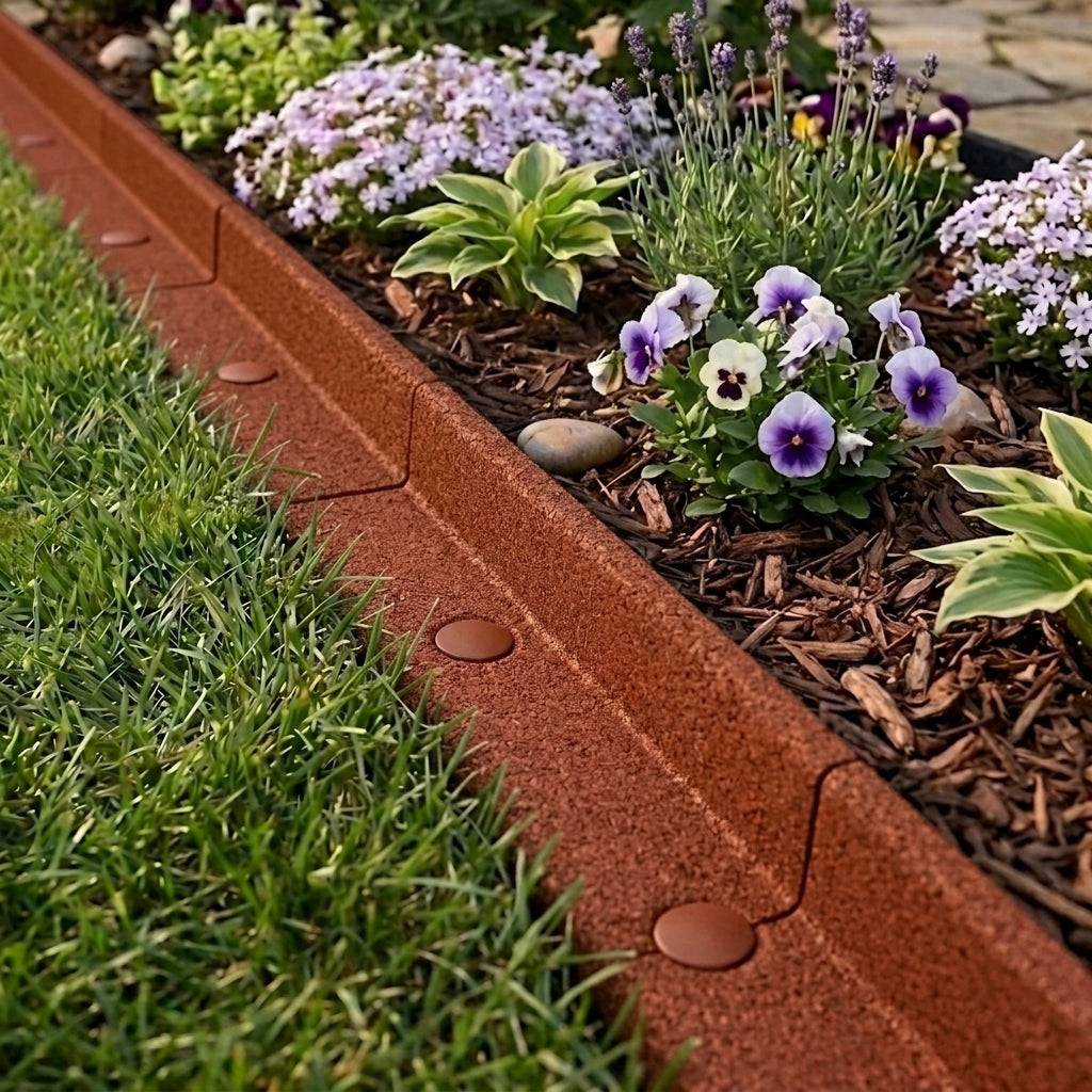 Flexibele Tuinrand 9,6 m incl. Hamer - Terracotta-3