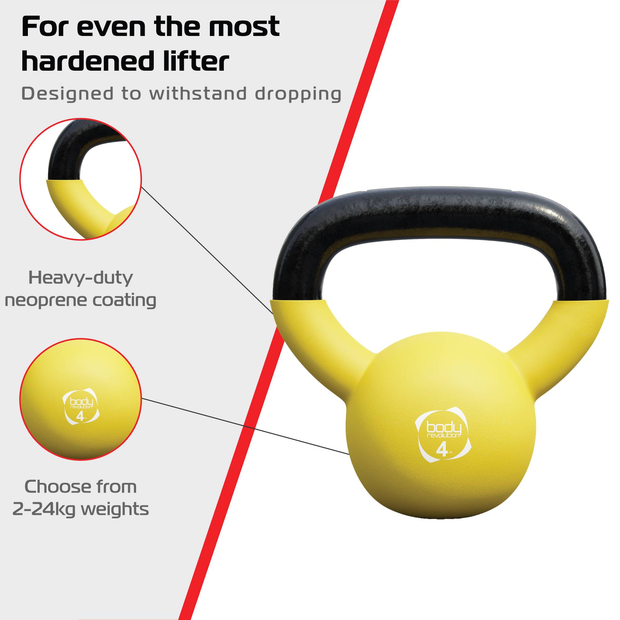 Body Revolution 4 kg Neopreen Kettlebell-2