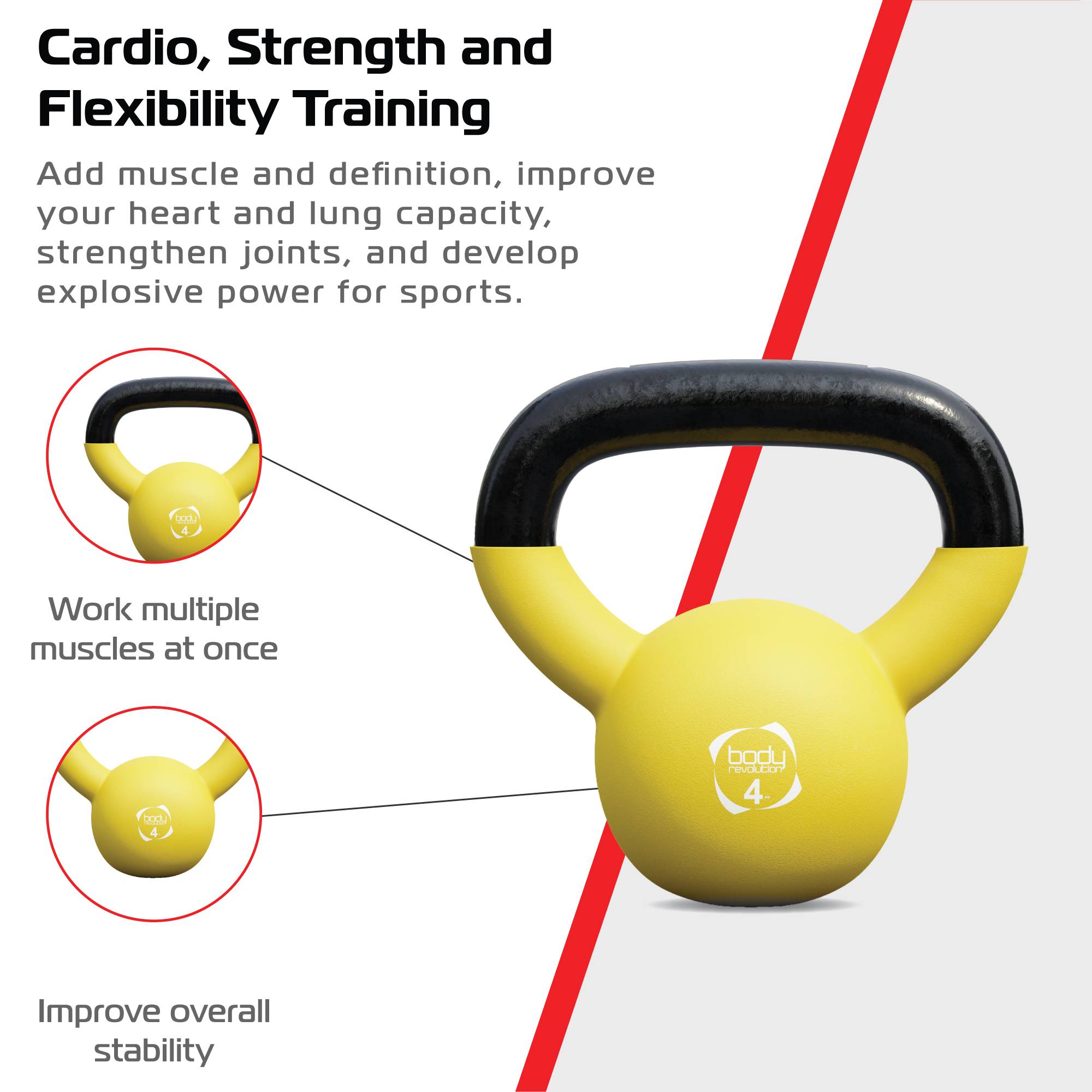 Body Revolution 4 kg Neopreen Kettlebell-3