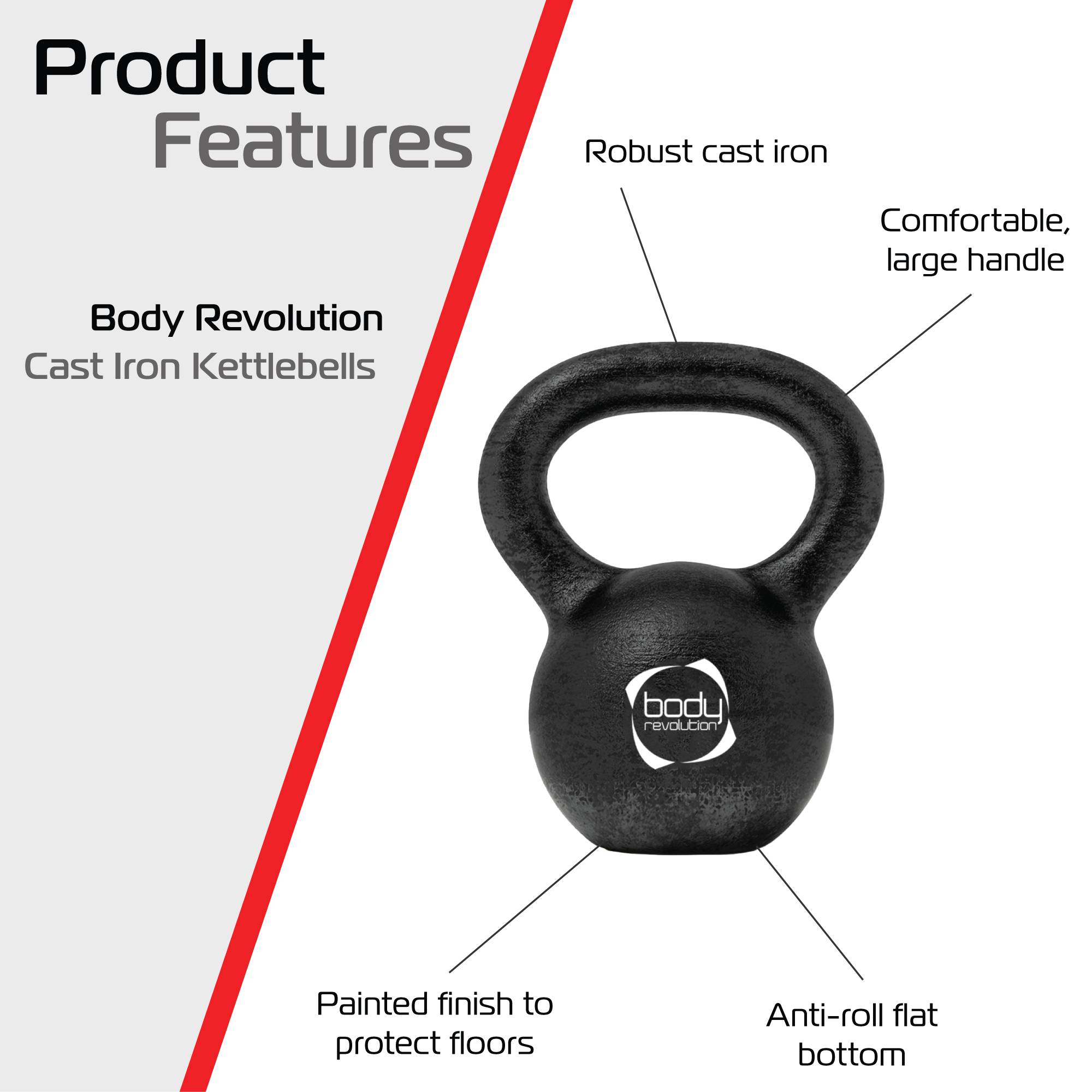 Kettlebell van gietijzer 10 kg-1
