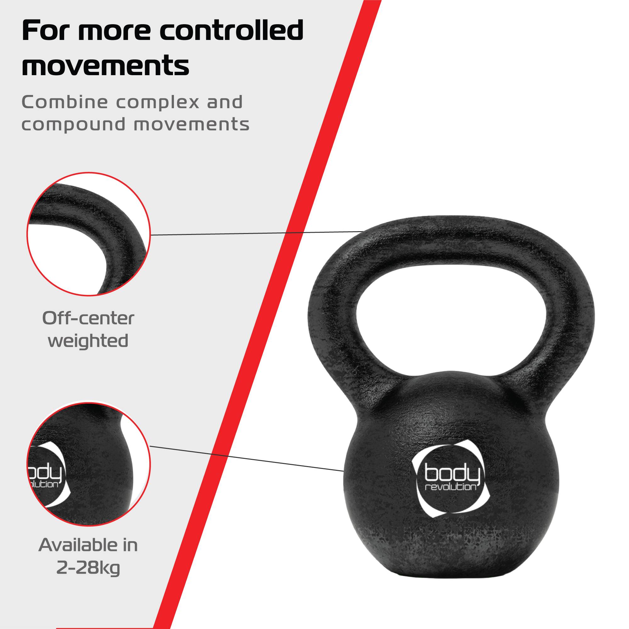 Kettlebell van gietijzer 10 kg-3