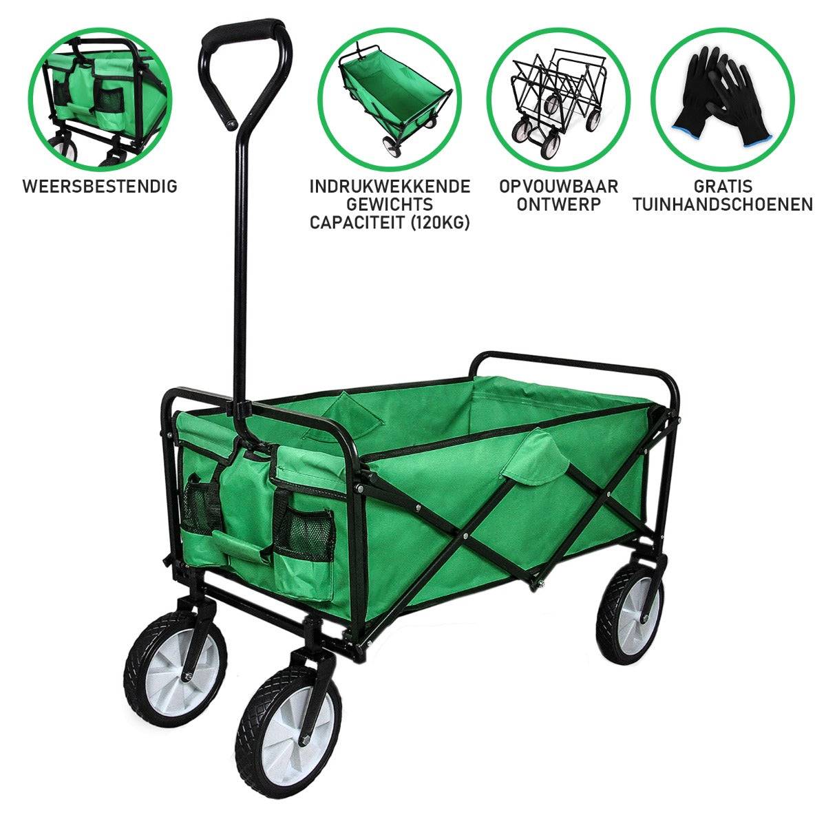 Opvouwbare Bolderwagen - Groen-1