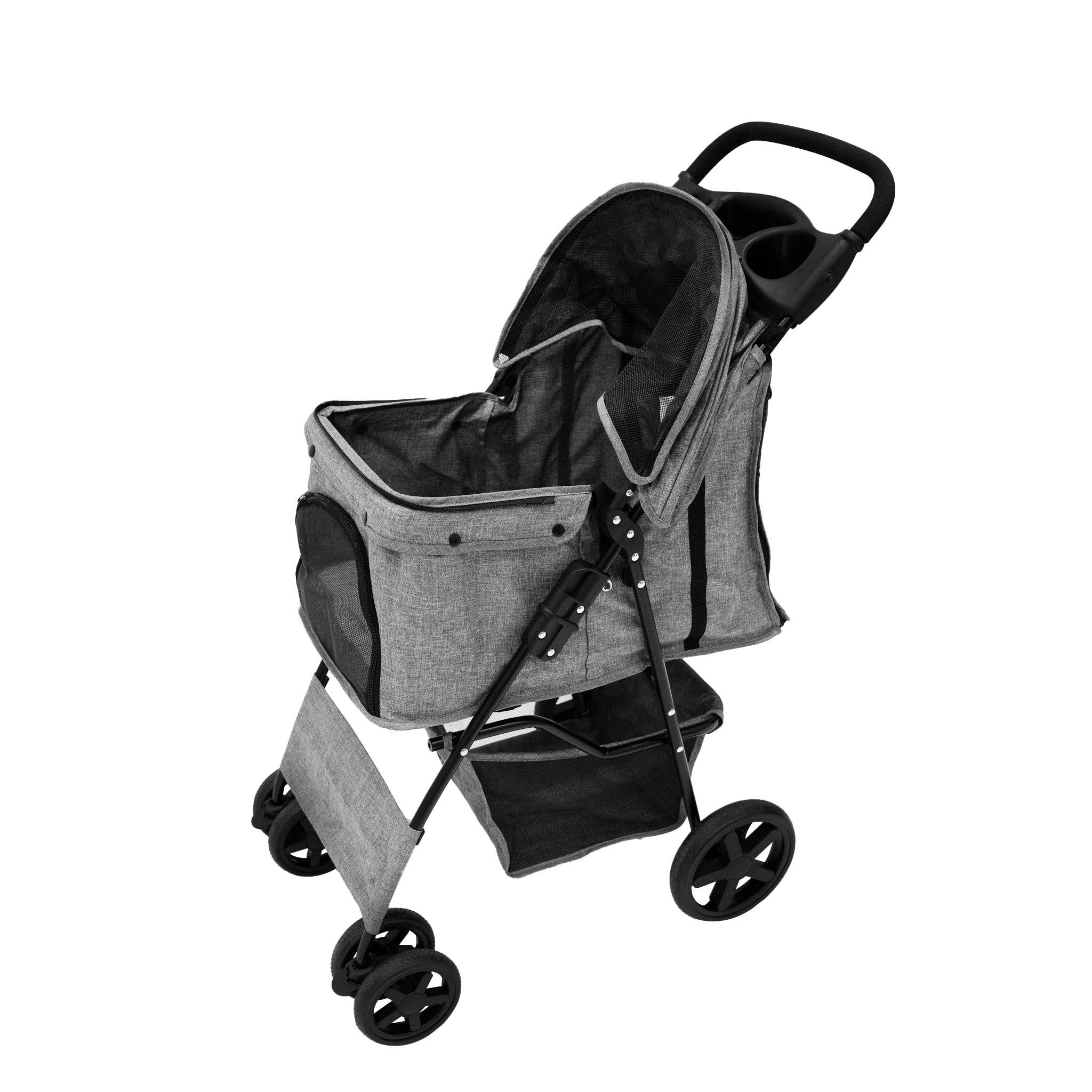 Hondenbuggy met Regenhoes – Grijs-0