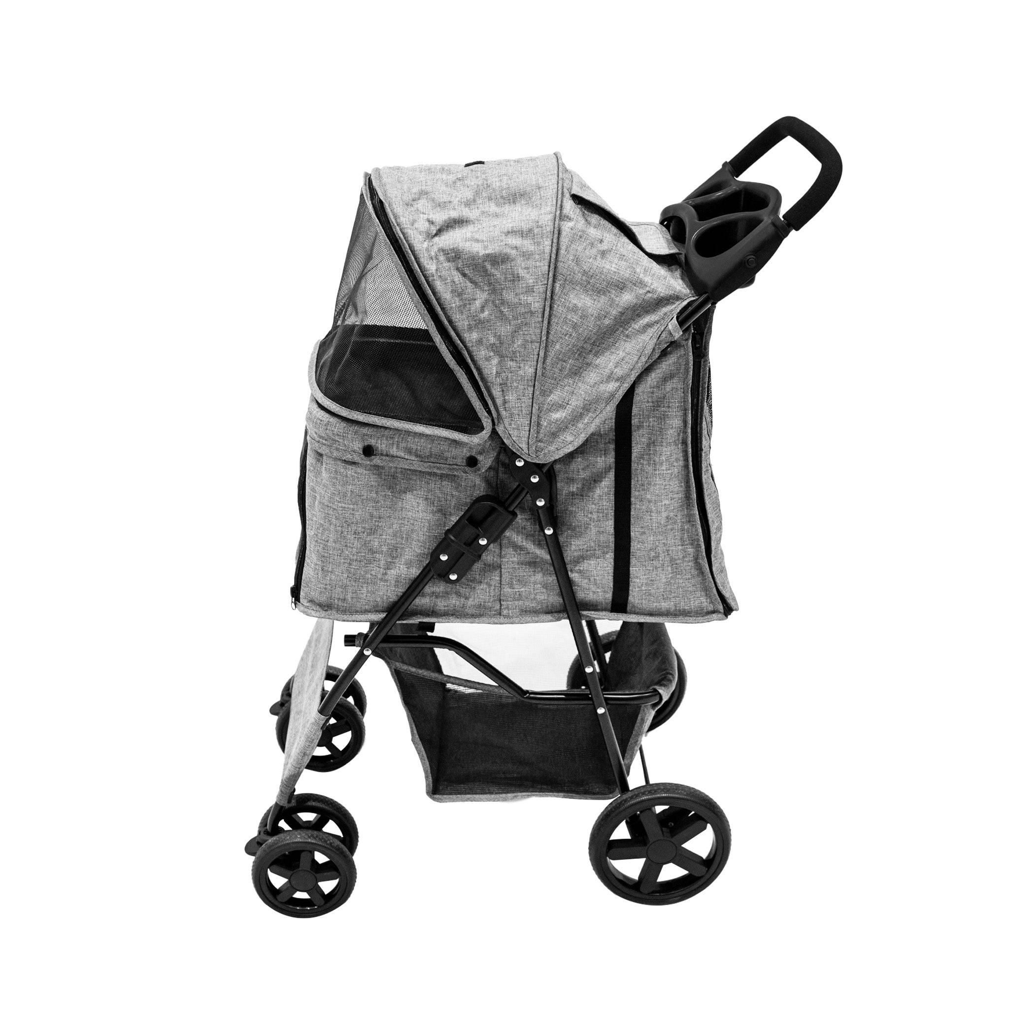 Hondenbuggy met Regenhoes – Grijs-2