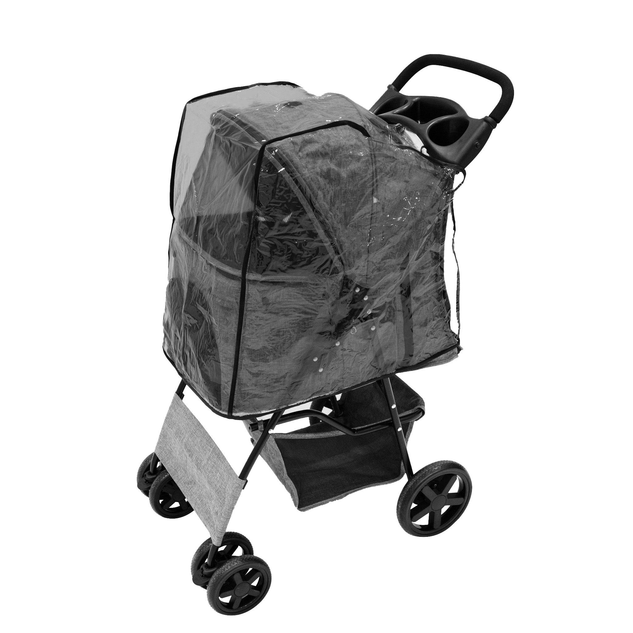 Hondenbuggy met Regenhoes – Grijs-3