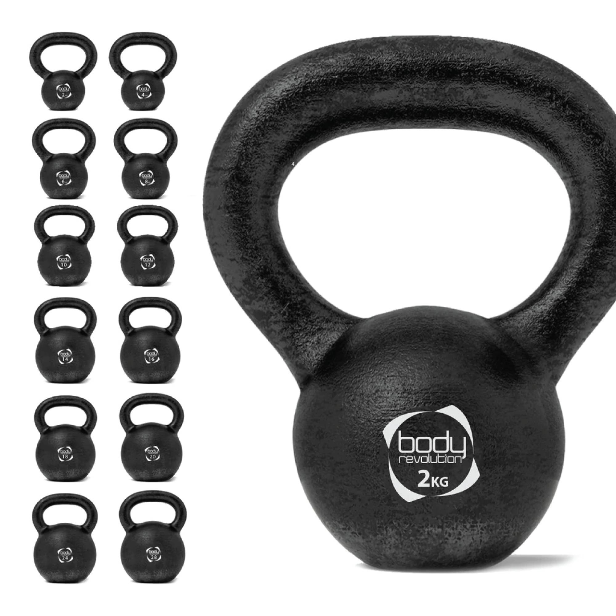 Kettlebell van gietijzer 2 kg-0