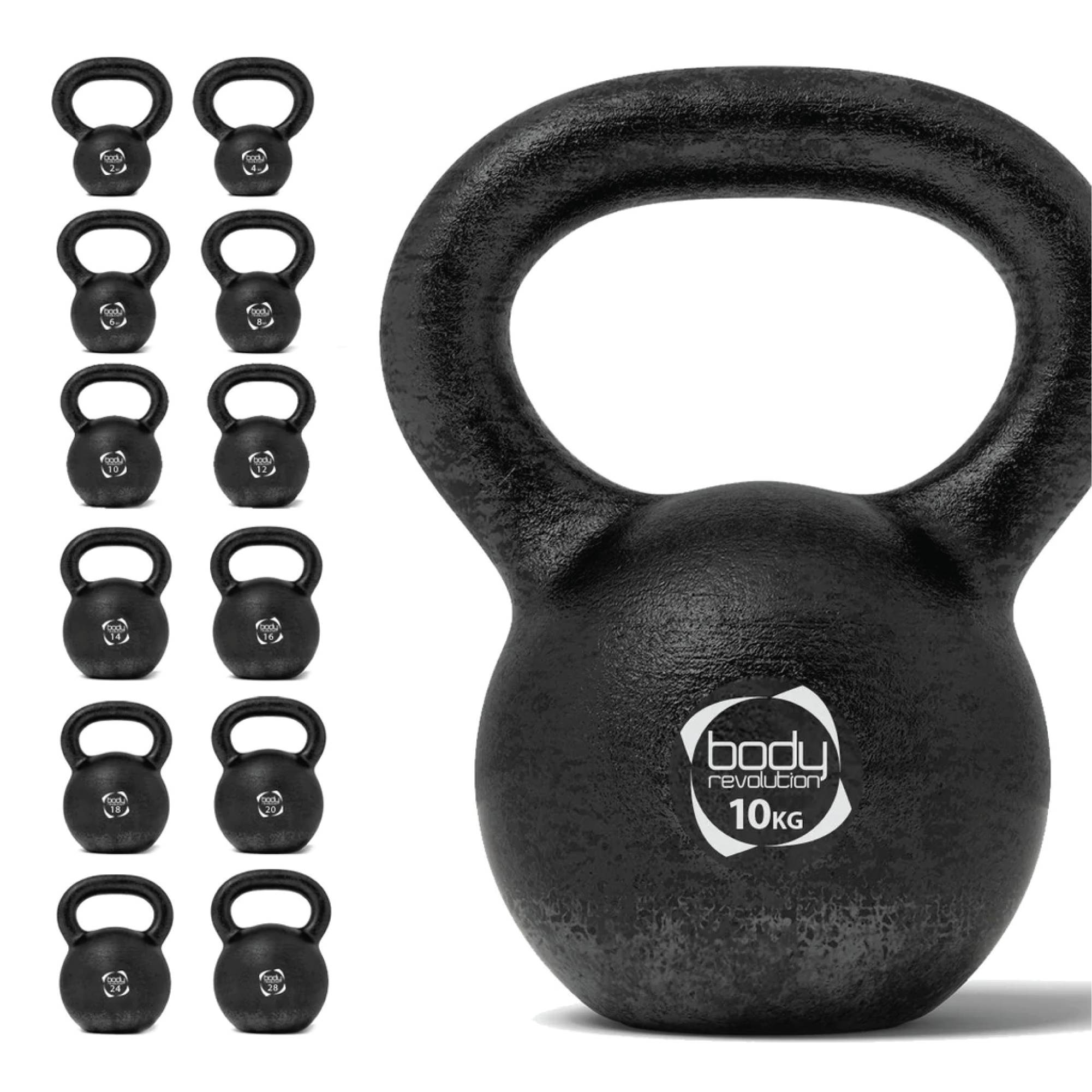 Kettlebell van gietijzer 10 kg-0
