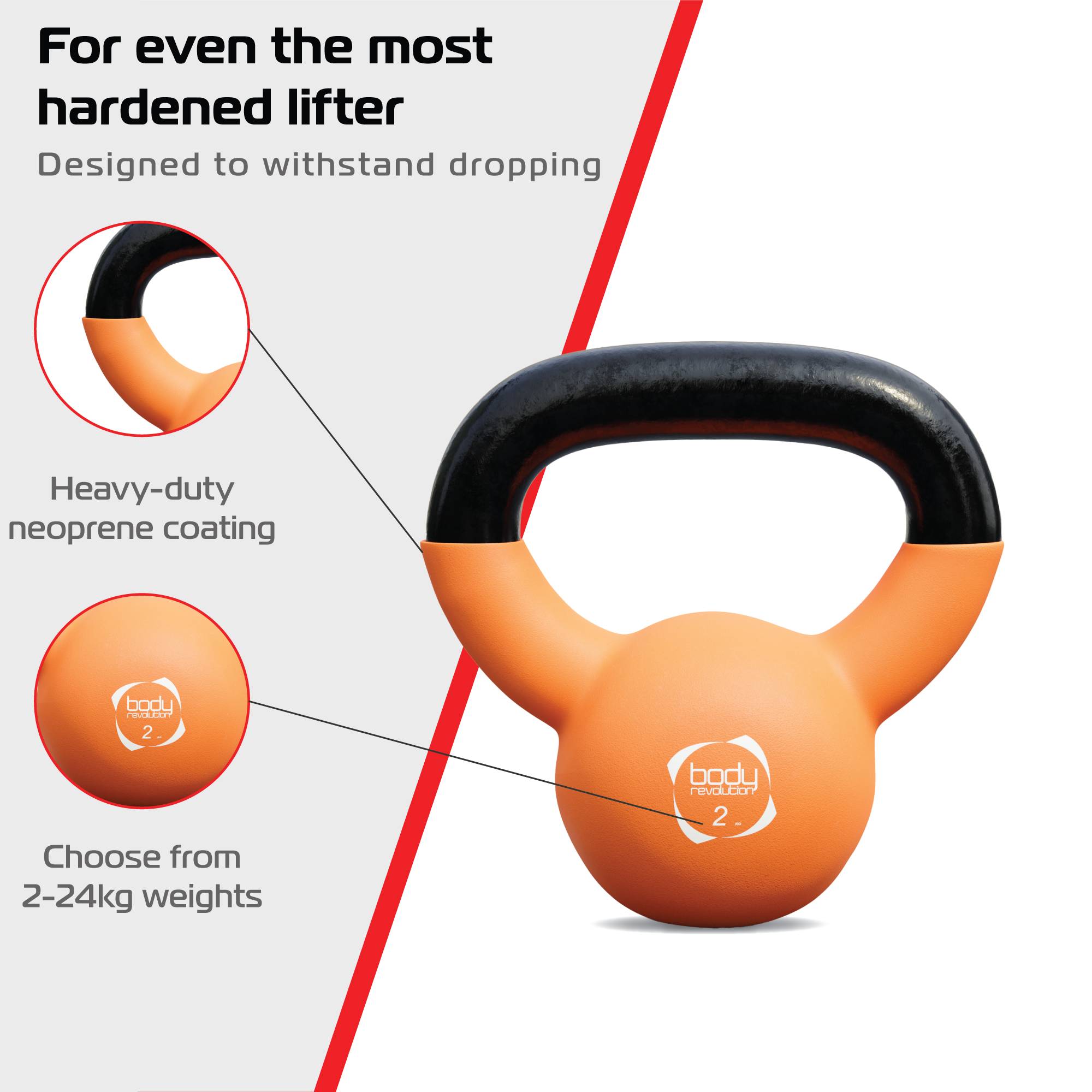 Body Revolution 2 kg Neopreen Kettlebell-3