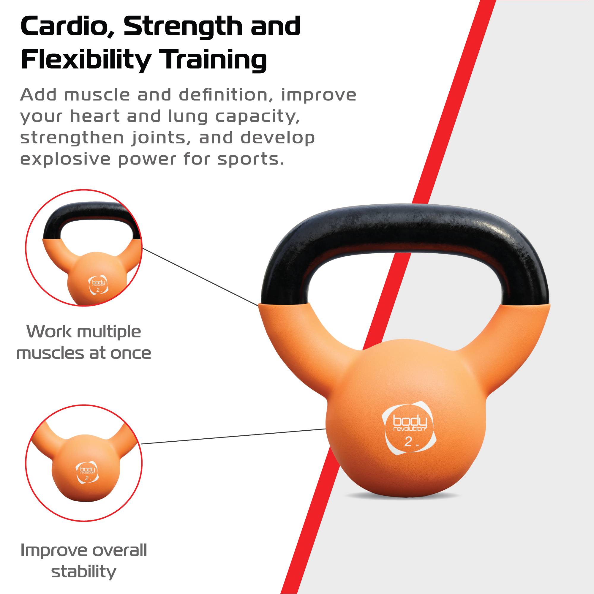 Body Revolution 2 kg Neopreen Kettlebell-4