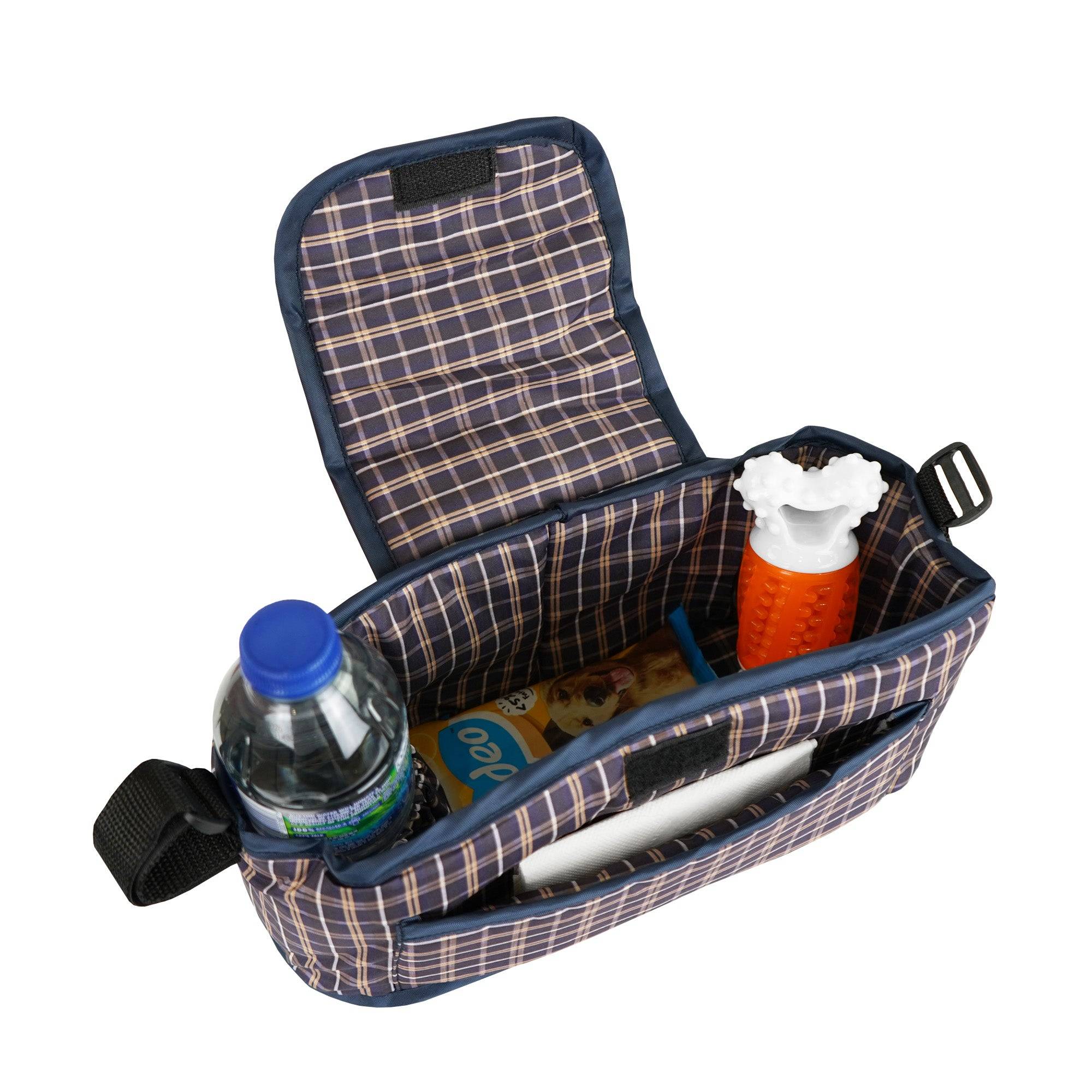 Organizer Tas voor Hondenbuggy - Ruitblauw-2