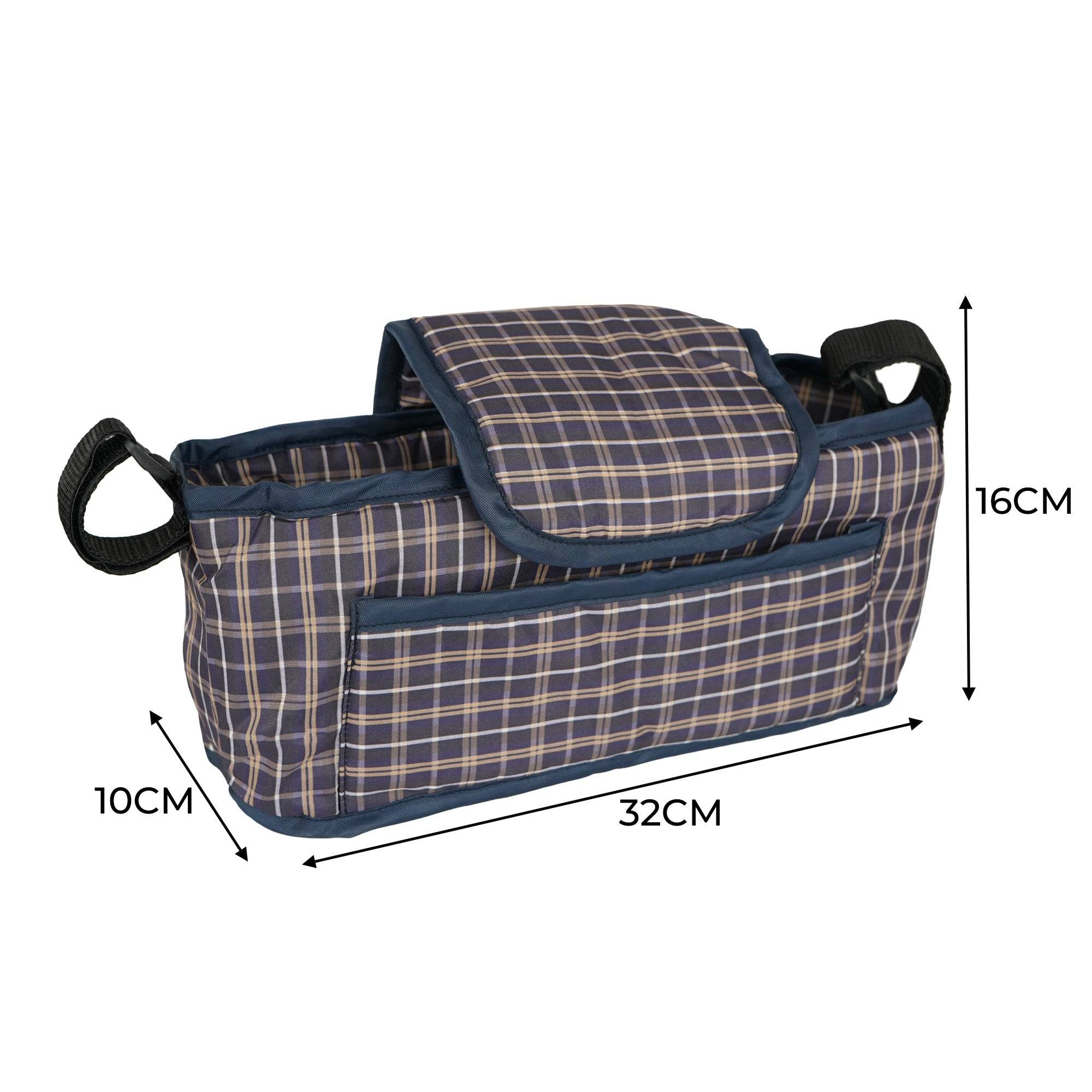 Organizer Tas voor Hondenbuggy - Ruitblauw-4