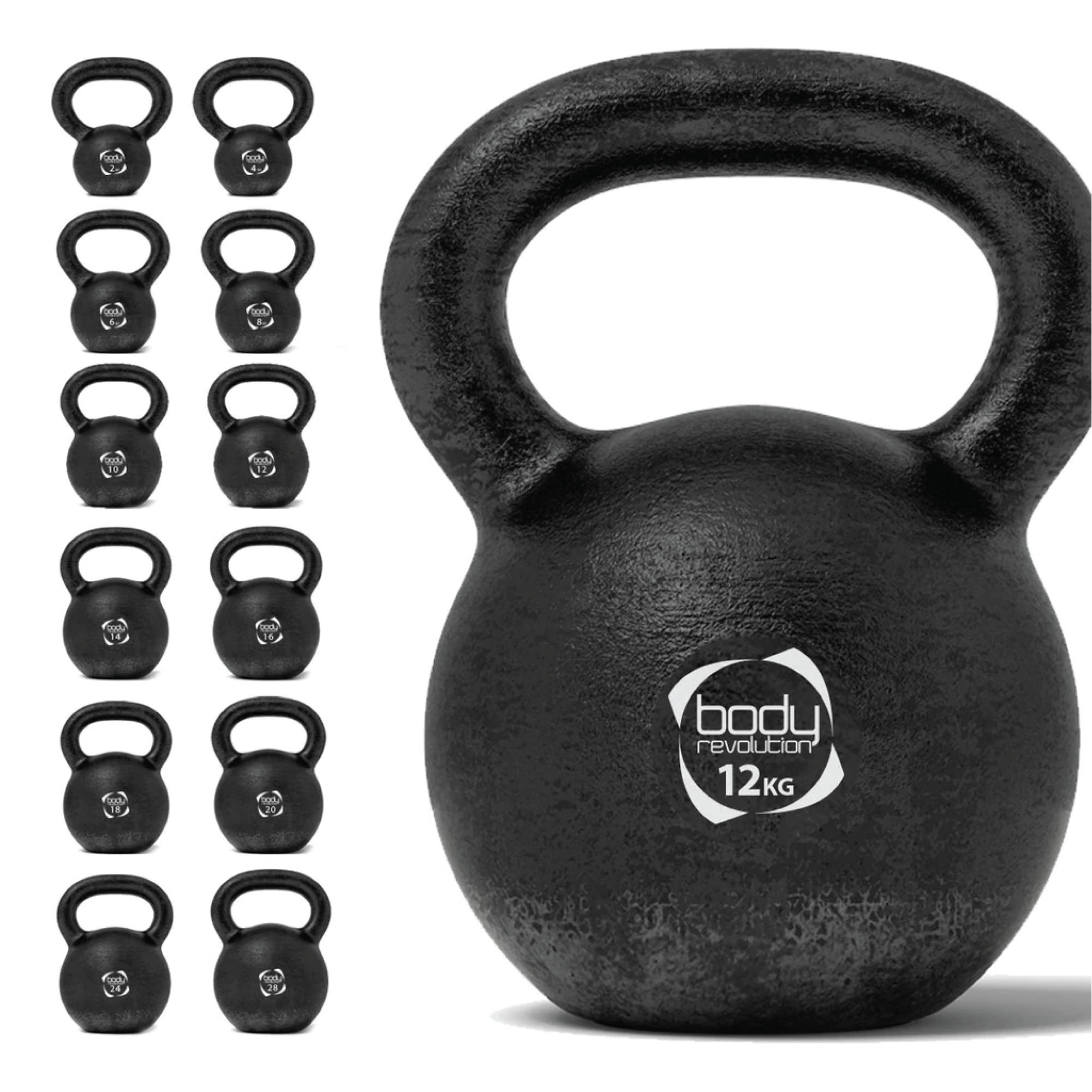 Kettlebell van gietijzer 12 kg-0