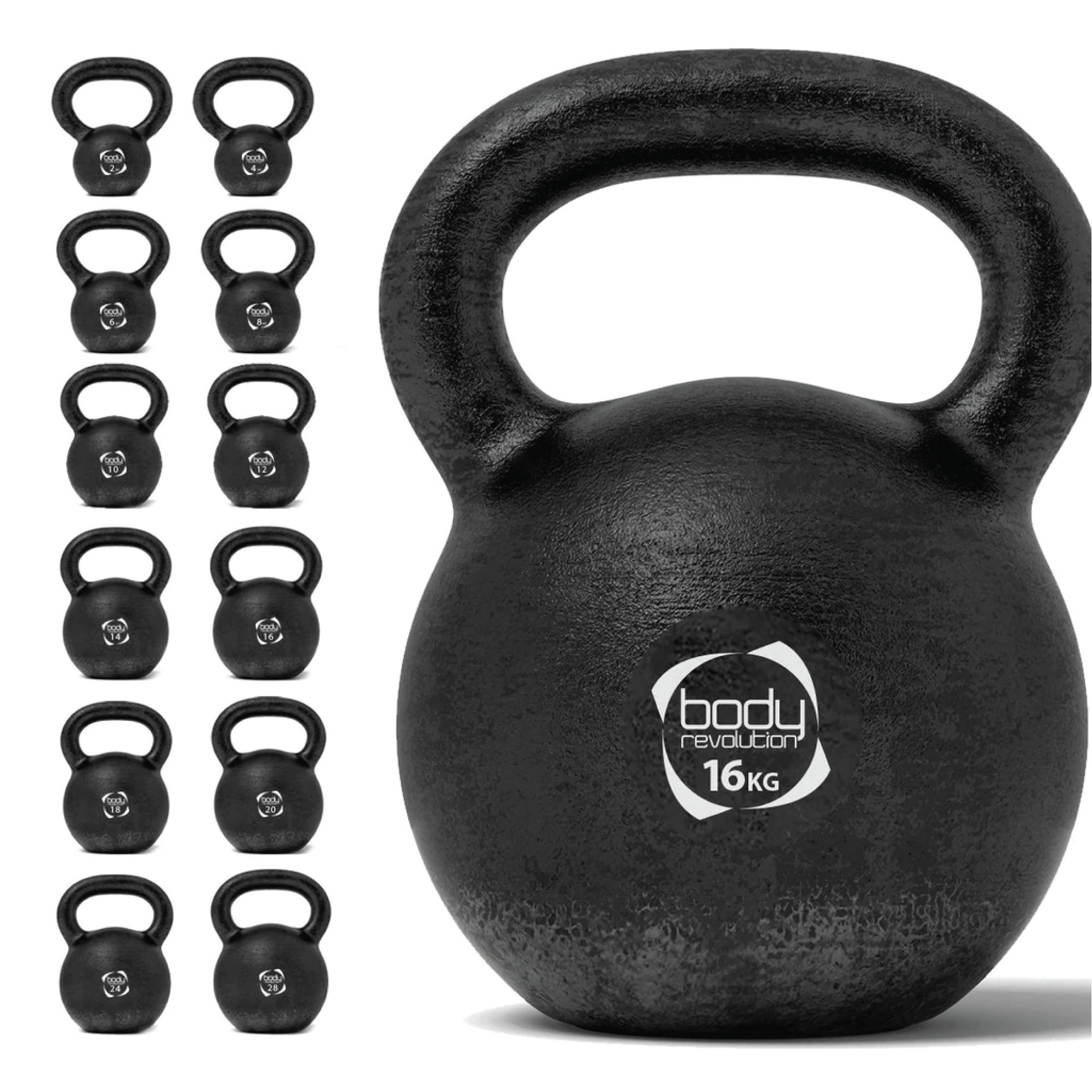 Kettlebell van gietijzer 16 kg-0