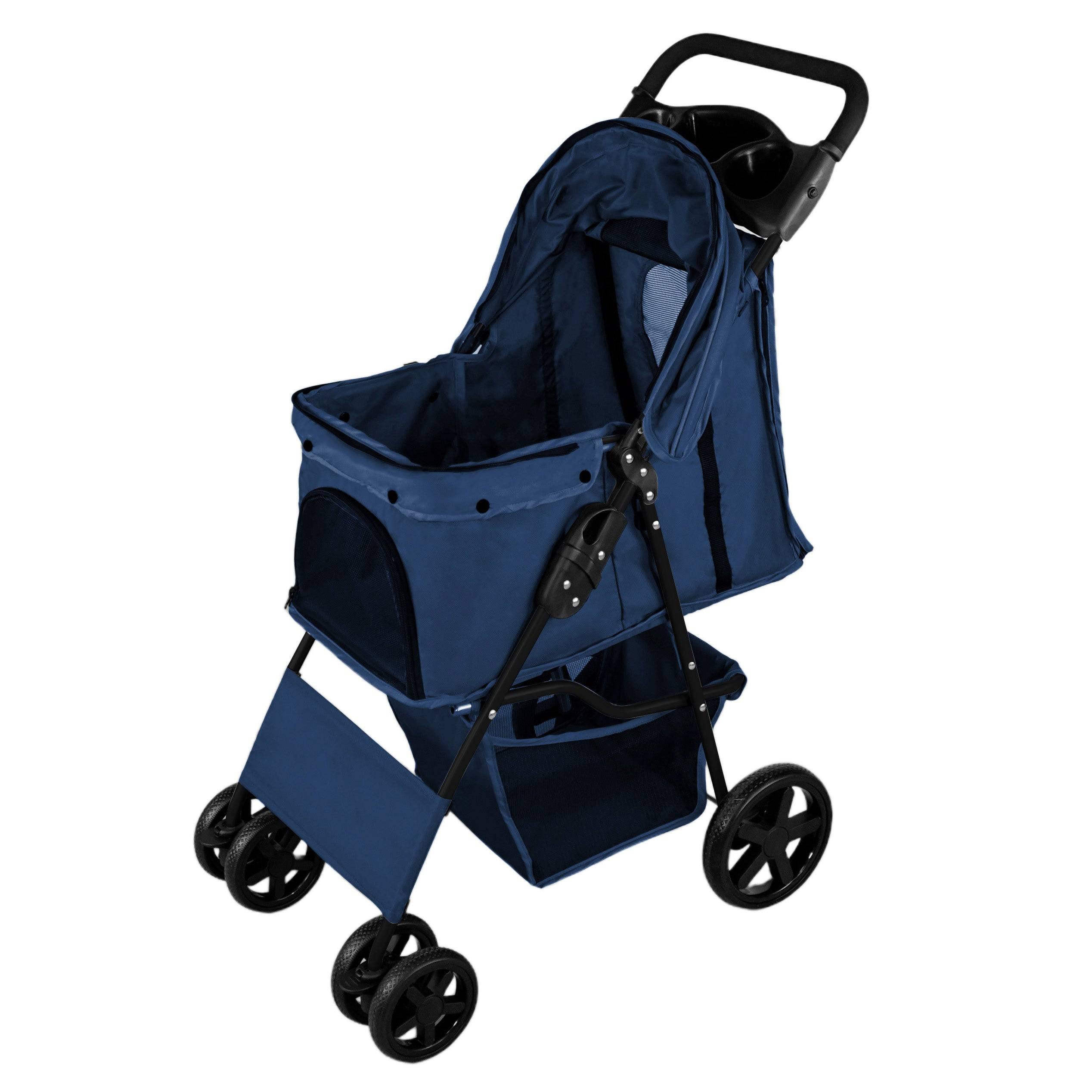 Hondenbuggy met Regenhoes – Marineblauw-0