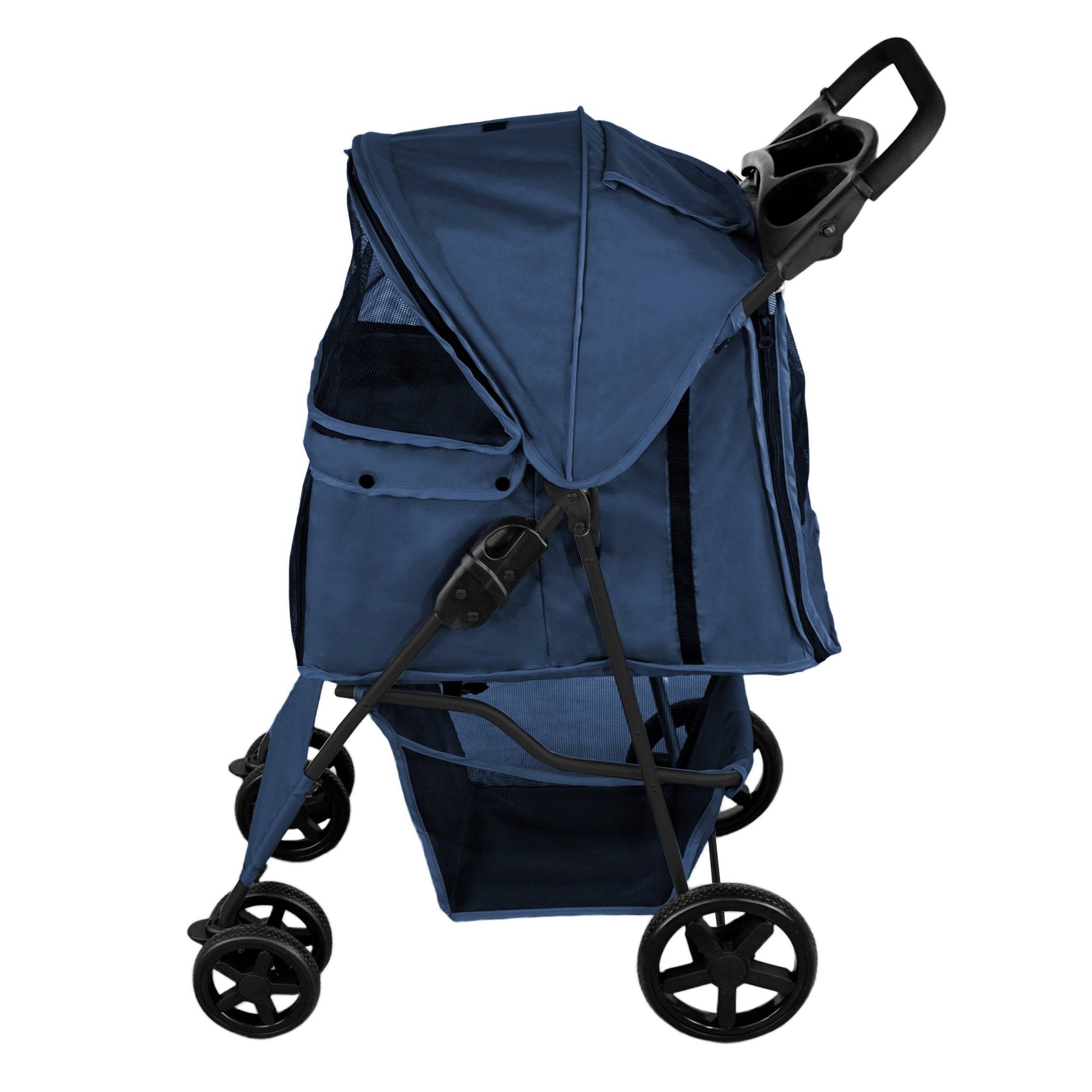 Hondenbuggy met Regenhoes – Marineblauw-2
