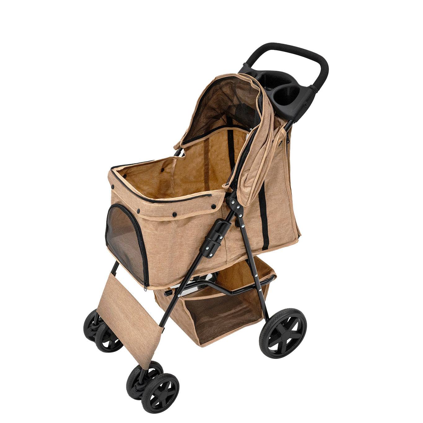 Hondenbuggy met Regenhoes – Beige-0