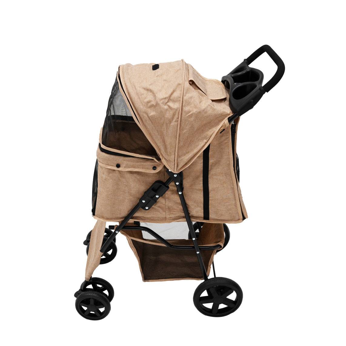 Hondenbuggy met Regenhoes – Beige-2