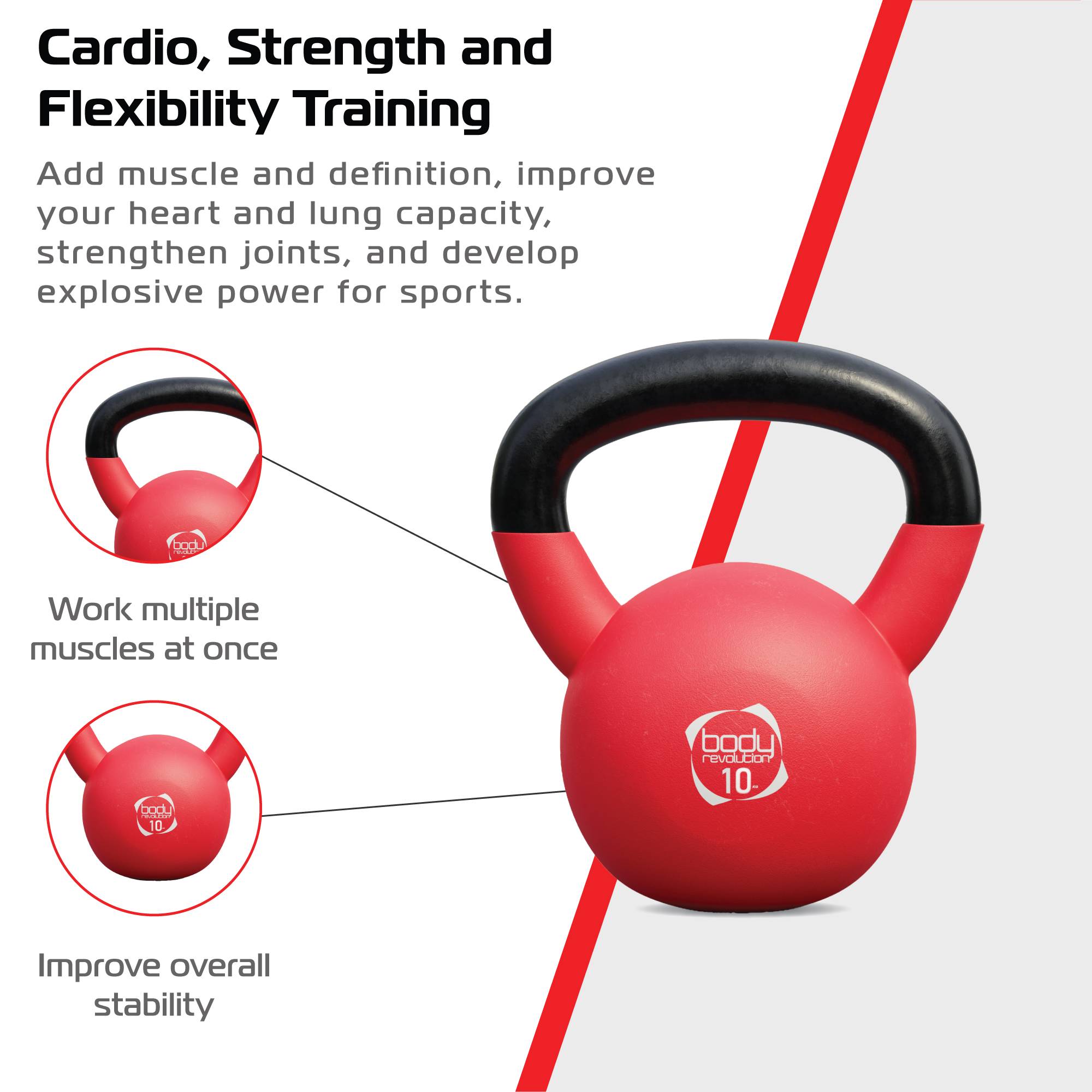 Body Revolution 10kg Neopreen Kettlebell-3